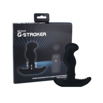 Вибро-массажер простаты и G-точки с эффектом римминга NEXUS Unisex G-STROKER - чёрный - 13 см