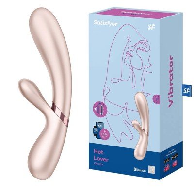 Вибратор-кролик Satisfyer Hot Lover с подогревом и подключением к смартфону - жемчужный - 20 см
