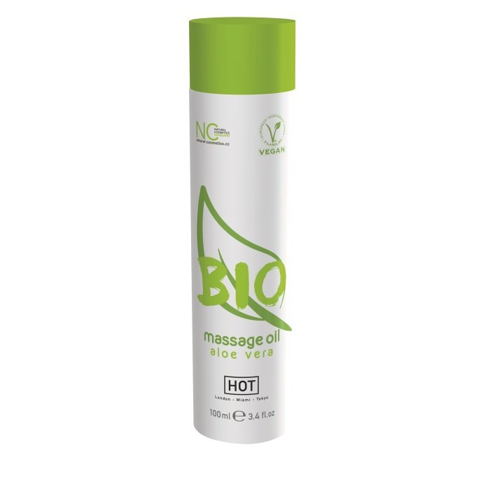 Натуральное массажное масло HOT BIO Massage oil aloe vera с алоэ вера - 100 мл