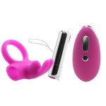 Эрекционное кольцо с клиторальным зайчиком Happy Rabbit Remote Control Cock Ring с пультом ДУ и съемной перезаряжаемой вибропулей - фиолетовое Эрекционное кольцо с клиторальным зайчиком Happy Rabbit Remote Control Cock Ring с пультом ДУ и съемной перезаряжаемой вибропулей - фиолетовое