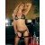 Полупрозрачный лиф-бикини из сеточки Hustler Lingerie - черный