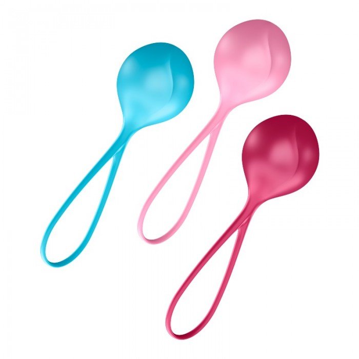 Набор классических одинарных вагинальных шариков различного веса Satisfyer Strengthening Balls Набор классических одинарных вагинальных шариков различного веса Satisfyer Strengthening Balls