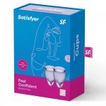 Набор менструальных чаш с петелькой Satisfyer Confident Secure Menstrual Cup - фиолетовый - 2 шт