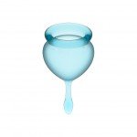 Набор менструальных чаш с кончиком-капелькой Feel Good Menstrual Cup - голубой - 2 шт