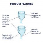 Набор менструальных чаш с хвостиком Satisfyer Feel Secure Menstrual Cup - голубой - 2 шт