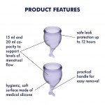 Набор менструальных чаш с хвостиком Satisfyer Feel Secure Menstrual Cup - фиолетовый - 2 шт