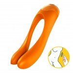 Универсальный многофункциональный вибратор на палец Satisfyer Candy Cane - оранжевый