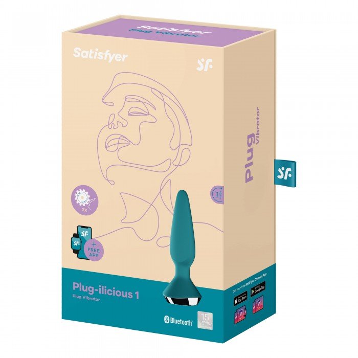Анальная пробка с вибрацией и управлением со смартфона Satisfyer Plug Ilicious 1 - бирюзовая - 13,5 см Анальная пробка с вибрацией и управлением со смартфона Satisfyer Plug Ilicious 1 - бирюзовая - 13,5 см