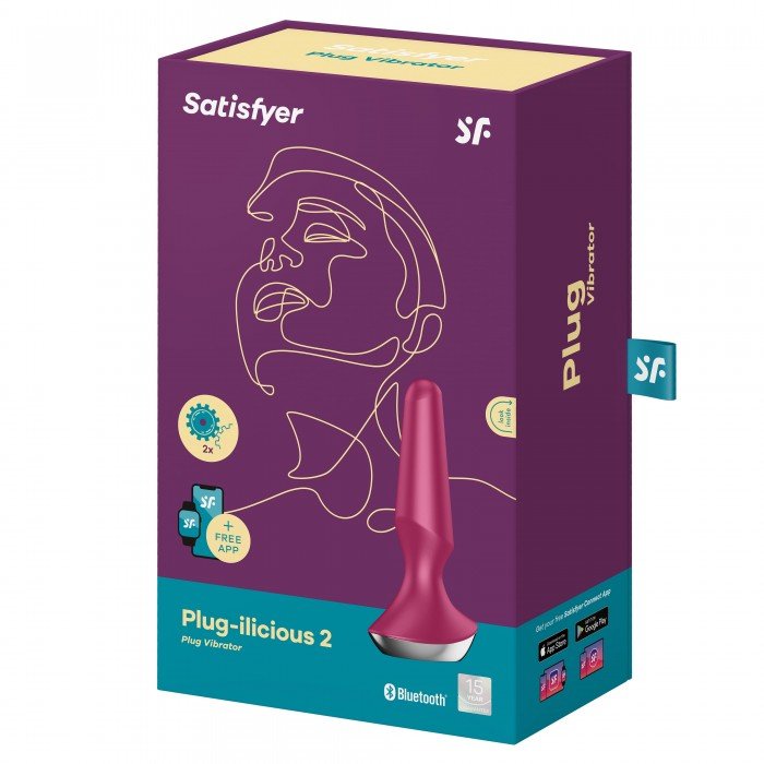 Анальная пробка с вибрацией и управлением со смартфона Satisfyer Plug Ilicious 2 - малиновая - 13,5 см Анальная пробка с вибрацией и управлением со смартфона Satisfyer Plug Ilicious 2 - малиновая - 13,5 см