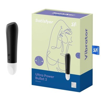 Мощная вибропуля со скошенным кончиком Satisfyer Ultra Power Bullet 2 - черная - 11 см