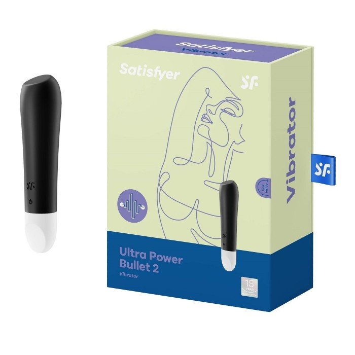 Мощная вибропуля со скошенным кончиком Satisfyer Ultra Power Bullet 2 - черная - 11 см Мощная вибропуля со скошенным кончиком Satisfyer Ultra Power Bullet 2 - черная - 11 см
