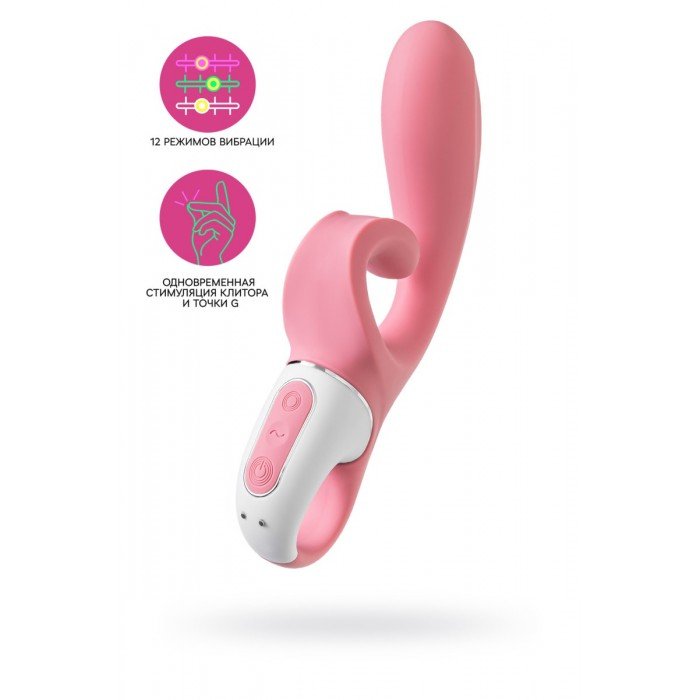 Гибкий вибратор-кролик с двумя независимыми моторами Satisfyer Hug me с возможностью управления через смартфон - розовый - 21 см Гибкий вибратор-кролик с двумя независимыми моторами Satisfyer Hug me с возможностью управления через смартфон - розовый - 21 см