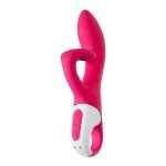Гибкий вибратор-кролик с двумя независимыми моторами Satisfyer Embrace me с тройным клиторальным отростком - розовый - 22 см