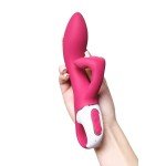 Гибкий вибратор-кролик с двумя независимыми моторами Satisfyer Embrace me с тройным клиторальным отростком - розовый - 22 см