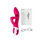 Гибкий вибратор-кролик с двумя независимыми моторами Satisfyer Embrace me с тройным клиторальным отростком - розовый - 22 см