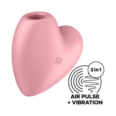 Вакуумно-волновой стимулятор клитора с вибрацией Satisfyer Cutie Heart - розовый
