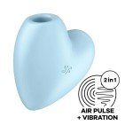 Вакуумно-волновой стимулятор клитора с вибрацией Satisfyer Cutie Heart - голубой