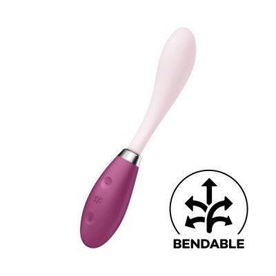 Многофункциональный гнущийся вибратор для зоны G Satisfyer G-Spot Flex 3 - бордовый с белым - 20 см