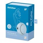 Вакуум-волновой стимулятор клитора с вибрацией Satisfyer Pro To Go 3 - голубой