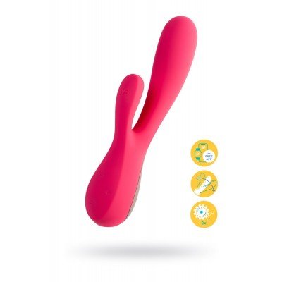 Вибратор Satisfyer Mono Flex с возможностью управления через смартфон - красный - 20,4 см