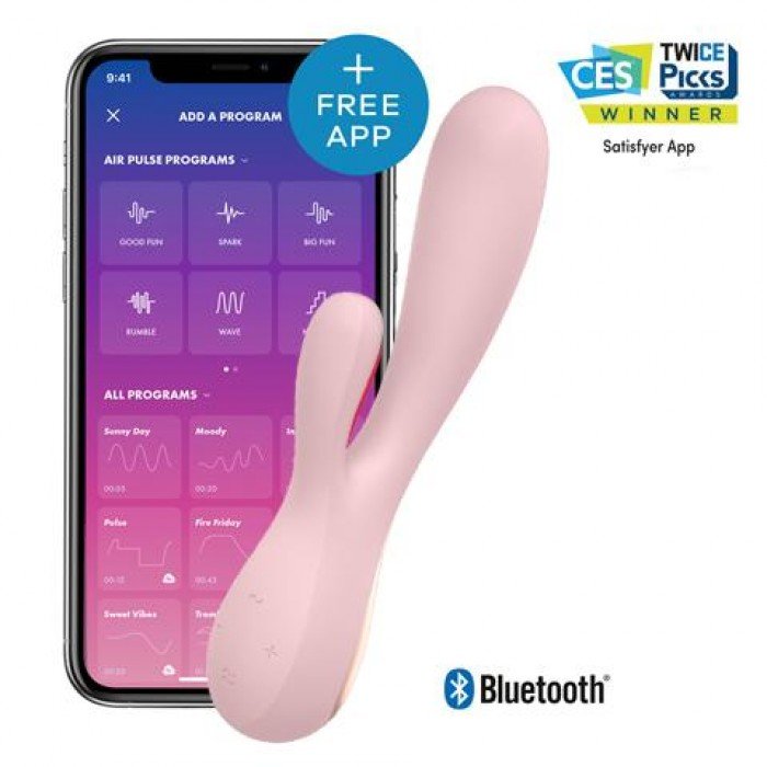 Вибратор Satisfyer Mono Flex с возможностью управления через смартфон - розовый - 20,4 см Вибратор Satisfyer Mono Flex с возможностью управления через смартфон - розовый - 20,4 см