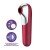 Двусторонний вакуумно-волновой стимулятор и вибратор Satisfyer Dual Love с управлением со смартфона - бордовый