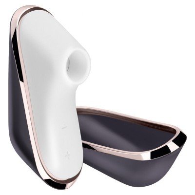 Компактный вакуумно-волновой стимулятор клитора Satisfyer Traveler с магнитной крышкой - чёрный