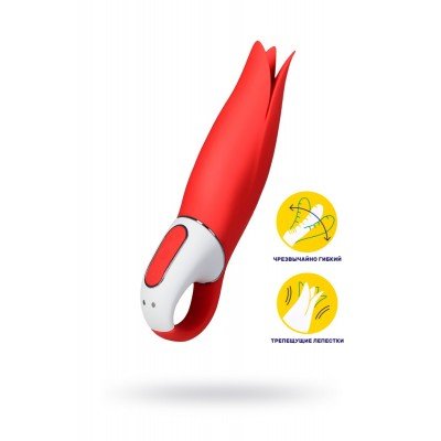 Вибратор с головкой-лепестками Satisfyer Vibes Power Flower - красный