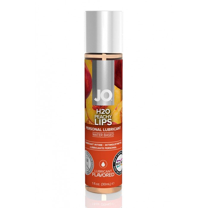 Съедобная оральная смазка с ароматом персика JO Flavored Peachy Lips - 30 мл