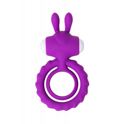 Эрекционное кольцо с подхватом мошонки JOS Good Bunny - фиолетовое