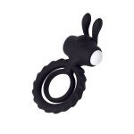 Эрекционное вибро-кольцо на пенис с подхватом мошонки JOS Bad Bunny - черное
