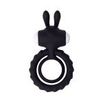 Эрекционное вибро-кольцо на пенис с подхватом мошонки JOS Bad Bunny - черное