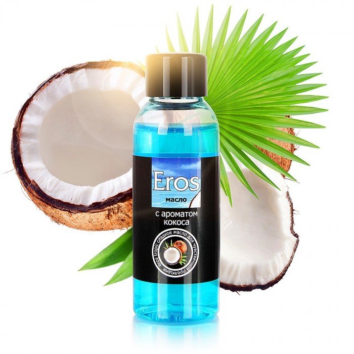 Массажное масло Eros Tropic с ароматом кокоса - 50 мл