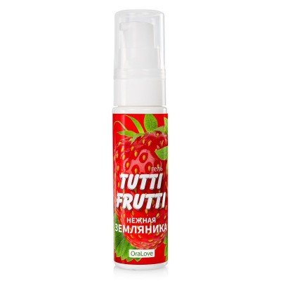 Съедобная смазка-гель Tutti Frutti OraLove со вкусом Земляники - 30 гр