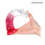 Гибкий фаллоимитатор EROWOMAN с присоской - прозрачно-красный - 20 см Гибкий фаллоимитатор EROWOMAN с присоской - прозрачно-красный - 20 см