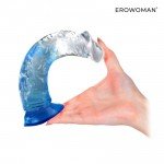 Гибкий фаллоимитатор EROWOMAN с присоской - прозрачно-синий - 20 см Гибкий фаллоимитатор EROWOMAN с присоской - прозрачно-синий - 20 см