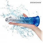 Гибкий фаллоимитатор EROWOMAN с присоской - прозрачно-синий - 20 см Гибкий фаллоимитатор EROWOMAN с присоской - прозрачно-синий - 20 см