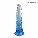 Гибкий фаллоимитатор EROWOMAN с присоской - прозрачно-синий - 20 см Гибкий фаллоимитатор EROWOMAN с присоской - прозрачно-синий - 20 см