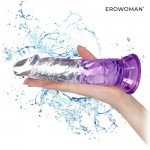 Гибкий фаллоимитатор EROWOMAN с присоской - прозрачно-фиолетовый - 18 см Гибкий фаллоимитатор EROWOMAN с присоской - прозрачно-фиолетовый - 18 см