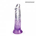 Гибкий фаллоимитатор EROWOMAN с присоской - прозрачно-фиолетовый - 18 см Гибкий фаллоимитатор EROWOMAN с присоской - прозрачно-фиолетовый - 18 см