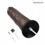Вибратор реалистик на присоске EROWOMAN с управлением с пульта - баклажанный - 20 см