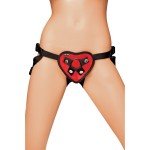 Tрусики-сердце для крепления страпона Lux Fetish - красные Tрусики-сердце для крепления страпона Lux Fetish - красные