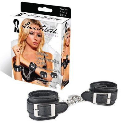 Наручники-унисекс на цепи Lux Fetish - черные