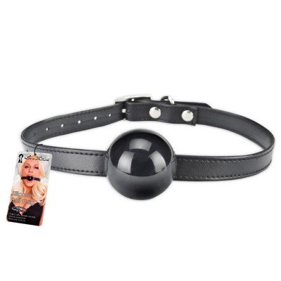 Кляп с шаром из силикона с регулирующимся ремнем Lux Fetish - чёрный