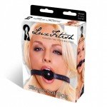 Кляп с шаром из силикона с регулирующимся ремнем Lux Fetish - чёрный