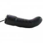 Надувной изогнутый фалос с вибрацией Inflatable Vibrating Curved Dildo - чёрный - 16 см