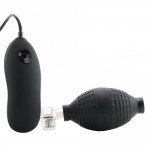 Надувной изогнутый фалос с вибрацией Inflatable Vibrating Curved Dildo - чёрный - 16 см