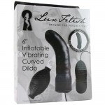 Надувной изогнутый фалос с вибрацией Inflatable Vibrating Curved Dildo - чёрный - 16 см