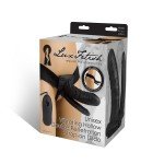 Полый страпон для двойного проникновения с вибрацией Lux Fetish - чёрный - 15 см и 14 см Полый страпон для двойного проникновения с вибрацией Lux Fetish - чёрный - 15 см и 14 см