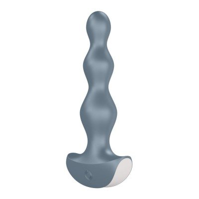 Анальная пробка с вибрацией с двумя моторами Satisfyer Lolli Plug 2 - серая - 14 см